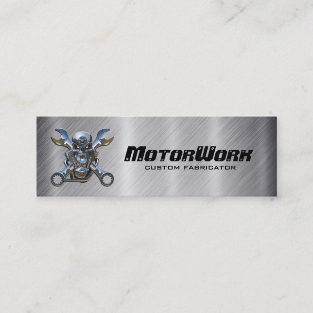 Imitat-rostfreier Stahl-Motorrad-Geschäfts-Karte Mini Visitenkarte (Vorderseite)