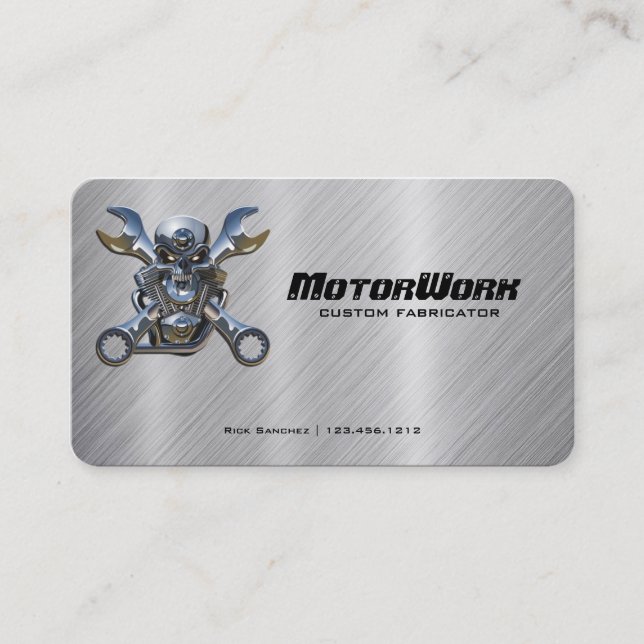 Imitat-rostfreier Stahl-Motorrad-Geschäfts-Karte Visitenkarte (Vorderseite)