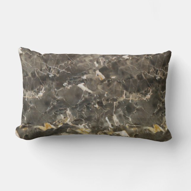 Imitat-schwarze graue Marmorierungbeige Lendenkissen (Vorderseite)