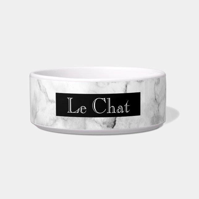 Imitat-Schwarzweiss-Marmor | Le Chat Napf (Vorderseite)
