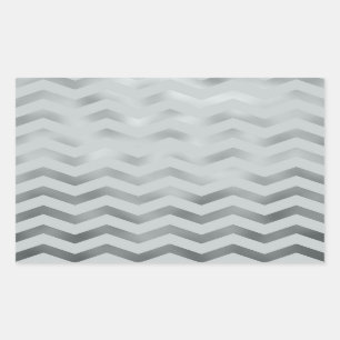 Imitat Silbergraue Folie Zickzack Zig Zag Textur Rechteckiger Aufkleber