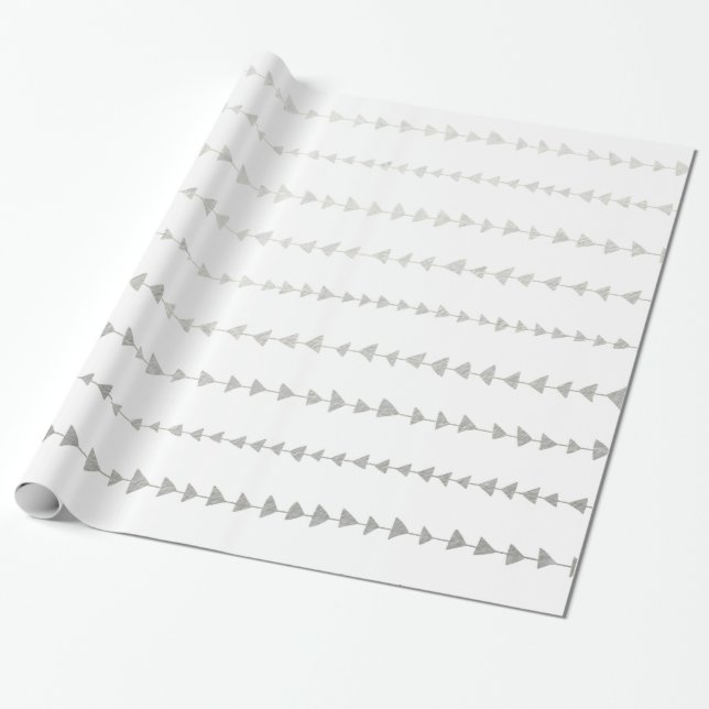 Imitat-silberne Folien-Pfeil-Muster Geschenkpapier (Ungerollt)