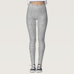 Imitat-silberne Glitzer-und Glamour-Leggings Leggings