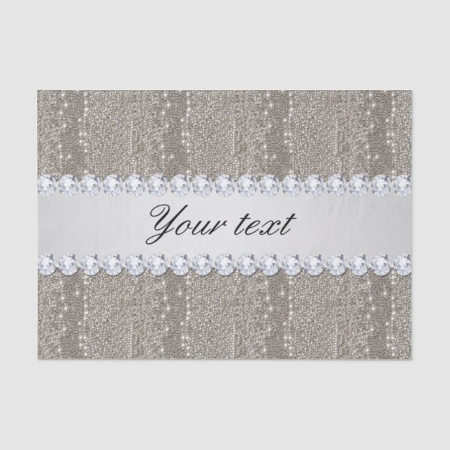 Imitat-silberne Sequins und Diamanten Seidenpapier (Vorderseite)