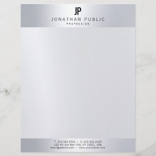 Imitat-silbernes Monogramm-berufliche moderne Briefbogen