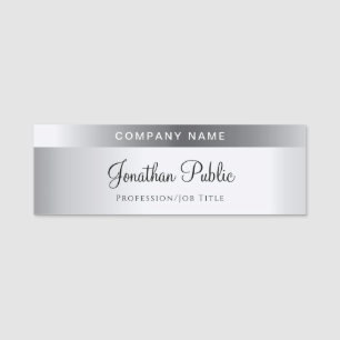 Imitat Silver Template Moderne Handschrift Chic Namensschild