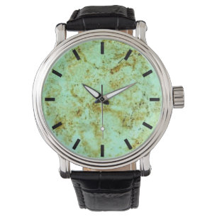Imitat-Türkisstein-Gesichtsuhr Armbanduhr