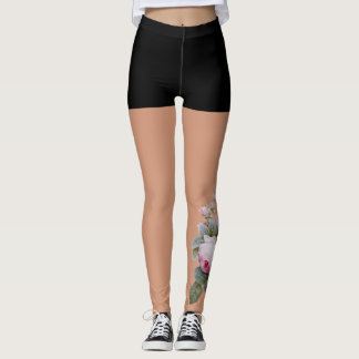 Imitat Vintag rosa Rosa Tattoo Leggings