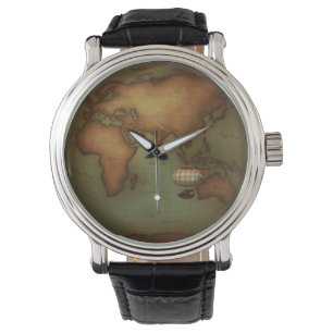 Imitat-Vintage Luftfahrtkarte der OId-Welt Armbanduhr