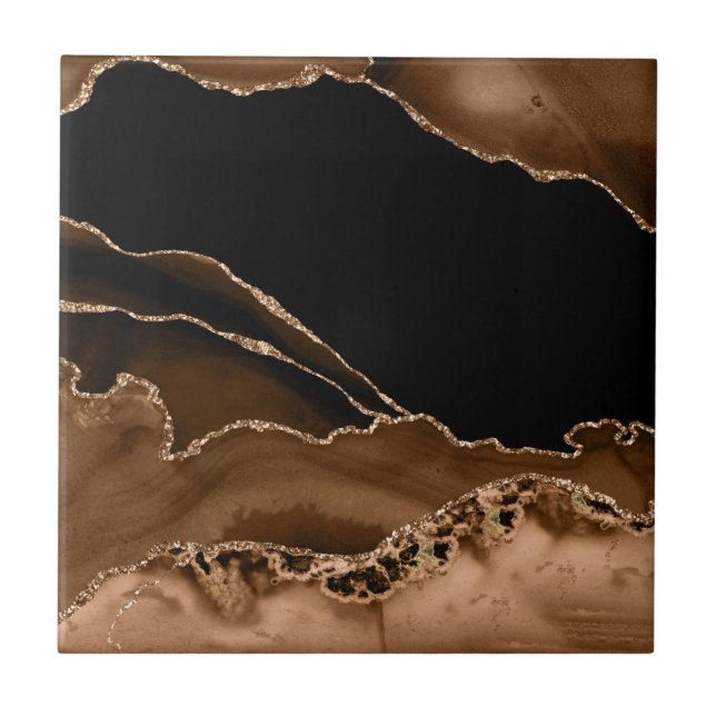 Imitat Wüstenbraun Marmor Agate Zeitgenössischer S Fliese (Vorderseite)