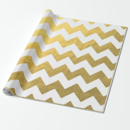 Imitat-Zickzack Gold u. weißes Verpackungs-Papier Geschenkpapier