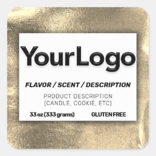 Imitate 24K Gold Leaf Metall Berufliches Produkt Quadratischer Aufkleber