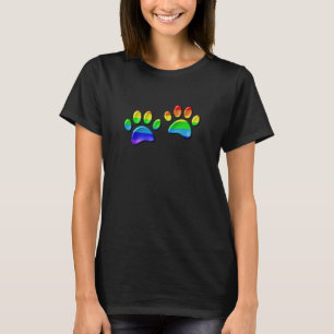 Imitate 3D-Regenbogen-Hundetext T-Shirt