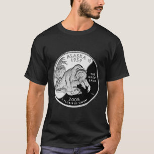 Imitate Alaska Staat Quarter The Great Land Grizzy T-Shirt