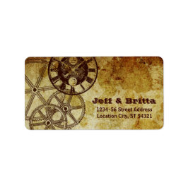 Imitate Antique Gold Viktorianisch Steampunk Hochz Adressaufkleber