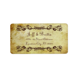 Imitate Antique Gold Viktorianisch Steampunk Hochz Adressaufkleber