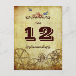 Imitate Antique Gold Viktorianisch Steampunk Hochz Postkarte