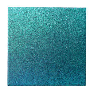 Imitate Aqua Aquamarin Türkis Blauer Glitzer Hinte Fliese