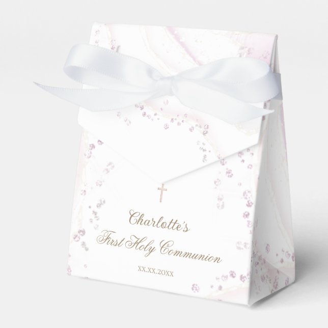 Imitate aus Aquarellmor Glitzer Erste Kommune Geschenkschachtel (Vorderseite)