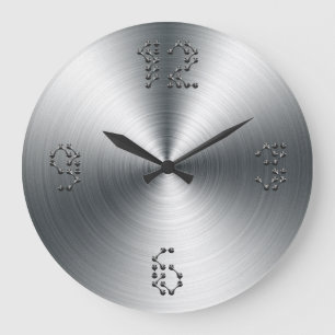 Imitate aus gebürstetem Stahlblech Moderne Wandle Große Wanduhr