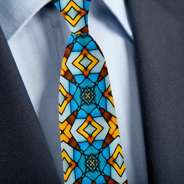 Imitate aus Glas Gold und Blue Necktie Krawatte (Von Creator hochgeladen)