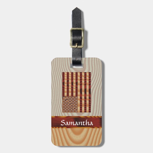 Imitate aus Holz Gepäckanhänger (Vorderseite vertikal)