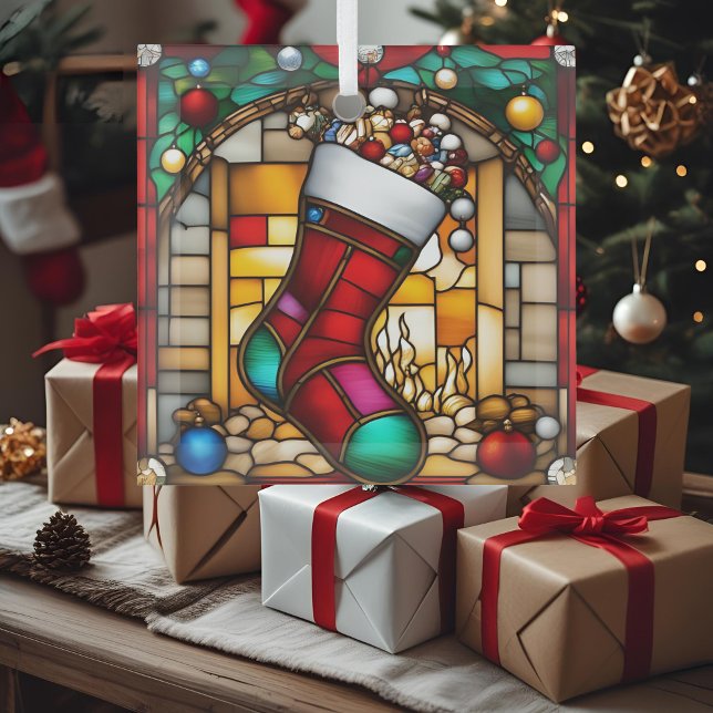 Imitate aus rotem Strumpf Ornament Aus Glas (Von Creator hochgeladen)