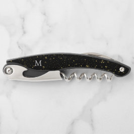 Imitate aus Schwarz und Gold Glitzer und Glitzern Kellnermesser