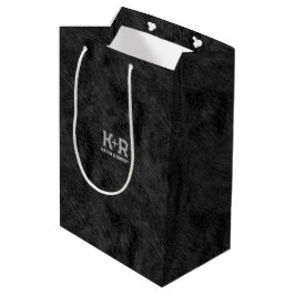 Imitate aus schwarzem Bär Fur Textur Mittlere Geschenktüte