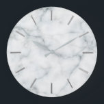 Imitate aus weißem Marmor Große Wanduhr<br><div class="desc">White Marble Elegant Wall Clock</div>