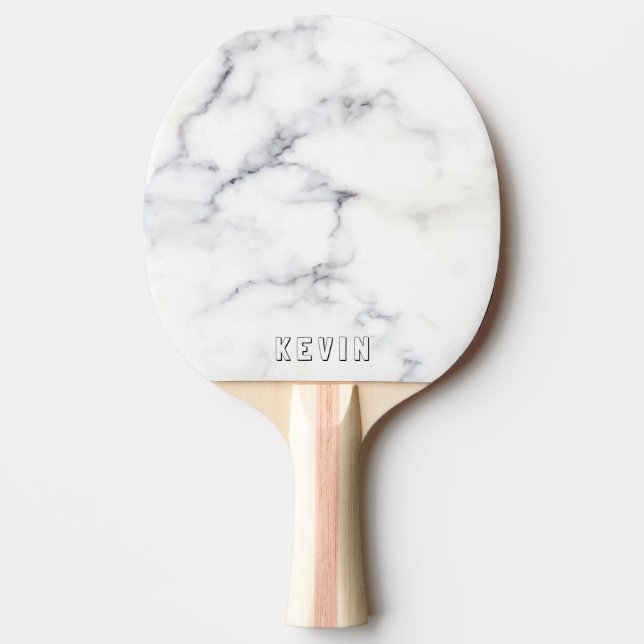 Imitate aus weißem und grauem Marmor, kundenspezif Tischtennis Schläger (Vorderseite)