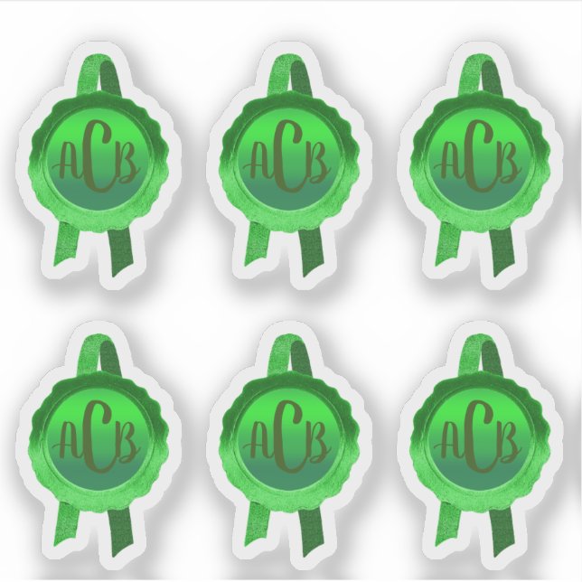 Imitate Award/Certificate Siegel Ribbons (GreenIni Aufkleber (Vorderseite)