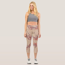 Imitate Bamboo Originale Kunst, Dichtung und Musik Capri Leggings