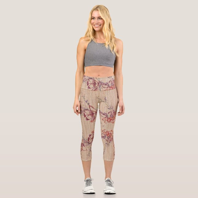 Imitate Bamboo Originale Kunst, Dichtung und Musik Capri Leggings (Vorderseite)