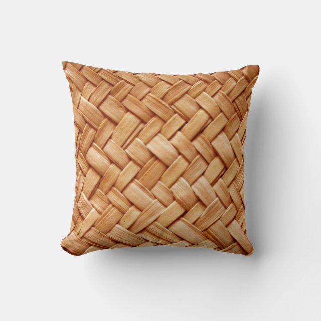 Imitate Beige Strohmatte Wölbkissen - Geschenke Kissen (Vorderseite)