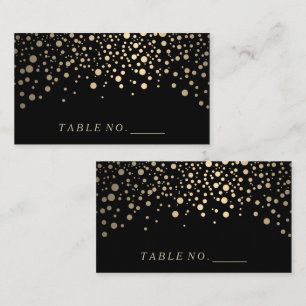 Imitate beleuchten goldene Confetti Punkte auf sch Platzkarte
