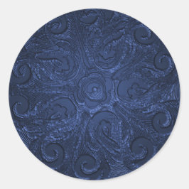 Imitate besticht durch Verziertes Siegel, blau Runder Aufkleber