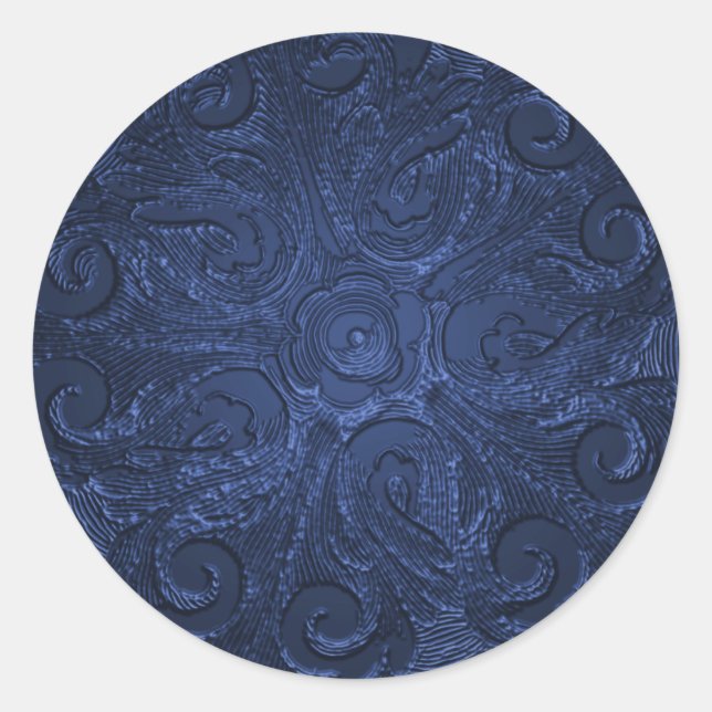 Imitate besticht durch Verziertes Siegel, blau Runder Aufkleber (Vorderseite)