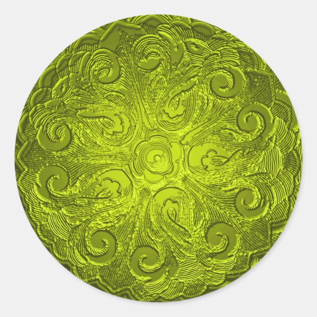 Imitate besticht durch Verziertes Siegel, Limon Runder Aufkleber (Vorderseite)