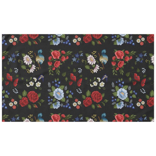 Imitate bestickt mit Rot und Blau Tischdecke (Vorderseite (Horizontal))