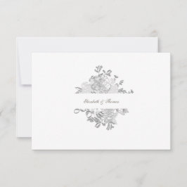 Imitate bestickt Peony Formal Rahmen Hochzeit Viel Dankeskarte