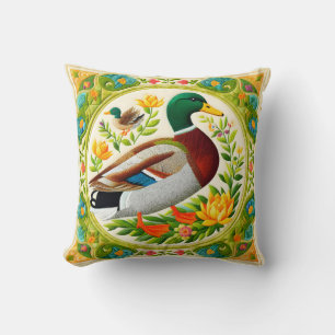 Imitate bestickt und gesteppt Aussehen Mallard Duc Kissen