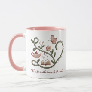 Imitate bestickte Tasse zum Geschichtenerzählen