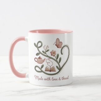 Imitate bestickte Tasse zum Geschichtenerzählen
