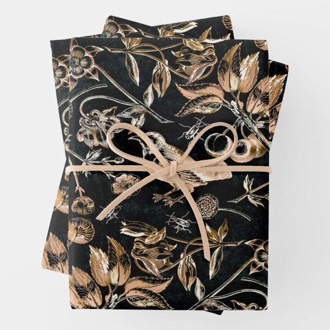 Imitate Birds Käfer Blume Kirsche Früchte Geschenkpapier Set (Beispiel)