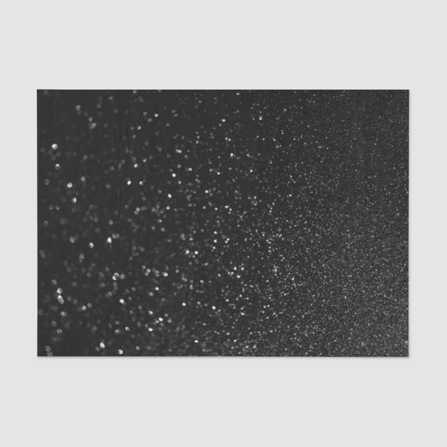 Imitate Black Bokeh Glitzer Foto Seidenpapier (Vorderseite)