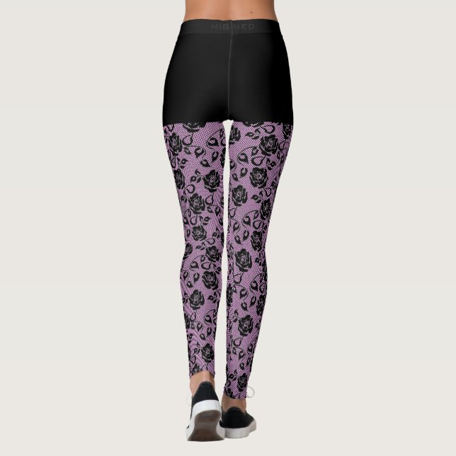 Imitate Black Lace Fishnet Leggings - Farbe auswäh (Rückseite)