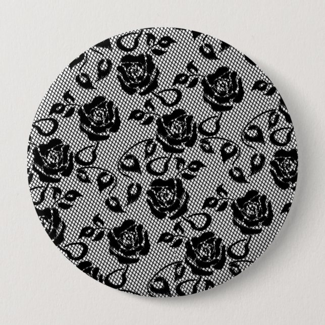 Imitate Black Lace Rose Fishnet Button Gift (Vorderseite)