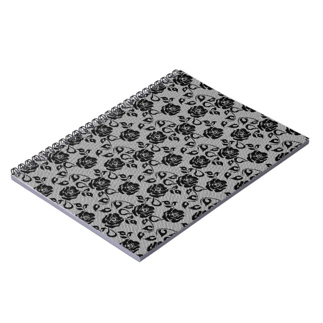 Imitate Black Lace Rose Fishnet Notebook Romantik Notizblock (Linke Seite)
