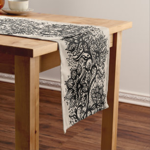 Imitate Black Lace Tableclout Kurzer Tischläufer